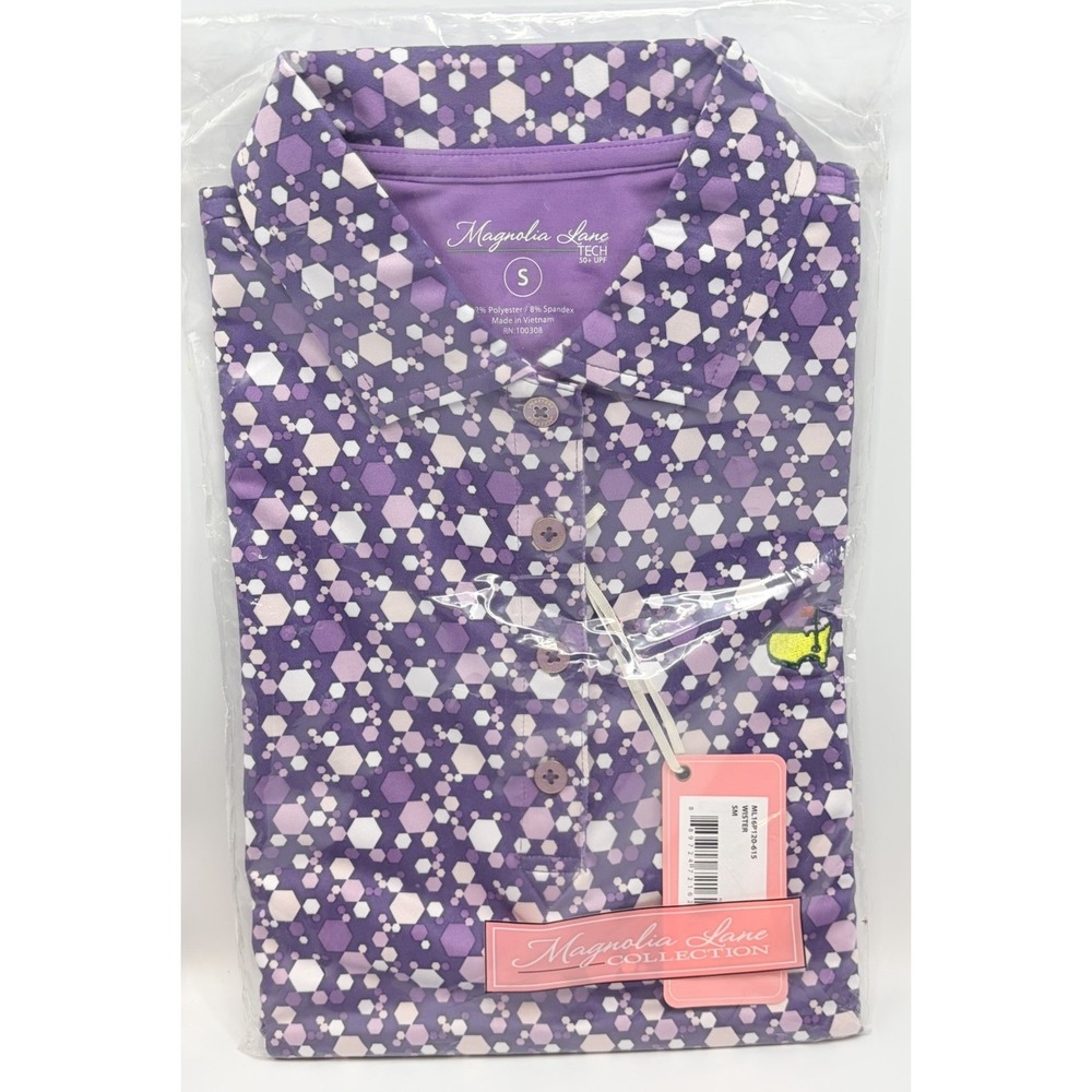 Magnolia Lane Tech Masters Small Purple Wisteria Golf Polo Shirt New/ML16P120615